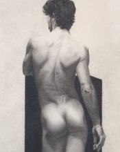 Laden Sie das Bild in den Galerie-Viewer, Detail of original pencil drawing of Mauro, an Italian live model with a gorgeous body
