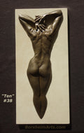 #38, this is a photo of only the bronze mounted on its travertine base.  Each piece is unique and numbered by the artist Kelly Borsheim