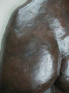Detail of Patina Ten ~ Large Bronze Wall Hanging Female Back Bas-Relief Sculpture