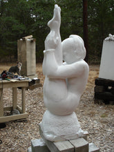 Charger l&#39;image dans la galerie, Gymnast Pike Position on Four Headed Turtle Fantasy Figure Statue Marble
