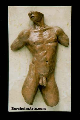Valentine Male Nude Torso Bronze Wall Hanging Art