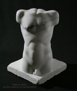 the male torso face on... note the open book shape at the top, enhances contemporary art collections