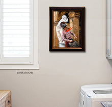 Laden Sie das Bild in den Galerie-Viewer, Buskers in Firenze, an original oil painting in realism style puts some joy in an otherwise boring laundry room.  Prints are available if you prefer that to original art.  By artist Kelly Borsheim
