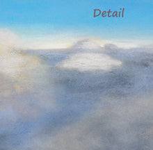 Load image into Gallery viewer, Detail of this cloud painting in pastels by artist Kelly Borsheim.  Note the subtle layering of colors, playing warm against cold colors.  
