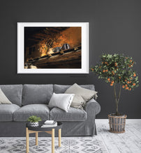 Load image into Gallery viewer, Another mock-up of a large white frame and mat around the original pastel drawing of Fiesole still life, inspired by a real Tuscan home up the hill from Florence, Italy
