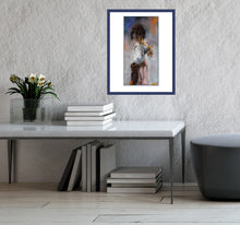 Cargar imagen en el visor de la galería, Sample frame of your printable pastel art in a room mockup Girl with Onions After John Singer Sargent
