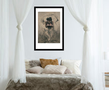 Laden Sie das Bild in den Galerie-Viewer, Bedroom art mockup Face and Hands Dono The Gift Man Genie Holding out Hands to Give with Smoke around Capoeira Movement Drawing
