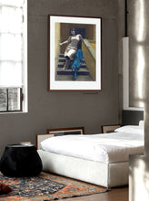 將圖片載入圖庫檢視器 Sample of art in bedroom Le Scale dell&#39;Eros [The Stairs of Love] Woman and Blue Panther Laws of Attraction - ORIGINAL Pastel Art
