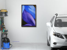 Load image into Gallery viewer, What fun!  This framed oil painting of purple and blue thighs entwined turns this garage into a gorgeous fun place to be!  Art in the home.
