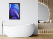 Load image into Gallery viewer, Legs in Purple and Blue becomes the statement art in this modern, neutral decor bathroom
