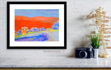 Load image into Gallery viewer, Another sample framing job, this time the artwork is hung over a shelf.  lovely
