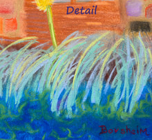 Laden Sie das Bild in den Galerie-Viewer, This detail of the pastel artwork on paper &quot;Pampas Grass in Tuscany, Italy&quot; shows the lower right corner, featuring the artist&#39;s signature Borsheim, as well as the many layers of color for the grasses 
