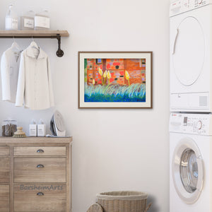 You could also hang this framed artwork "pampas grass" in your modern laundry room.  No longer a room to be bored while you do household chores for you or your family.