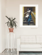 Load image into Gallery viewer, let these warm Tuscan colors and the contrasting blue panther brighten any living room as statement wall art decor
