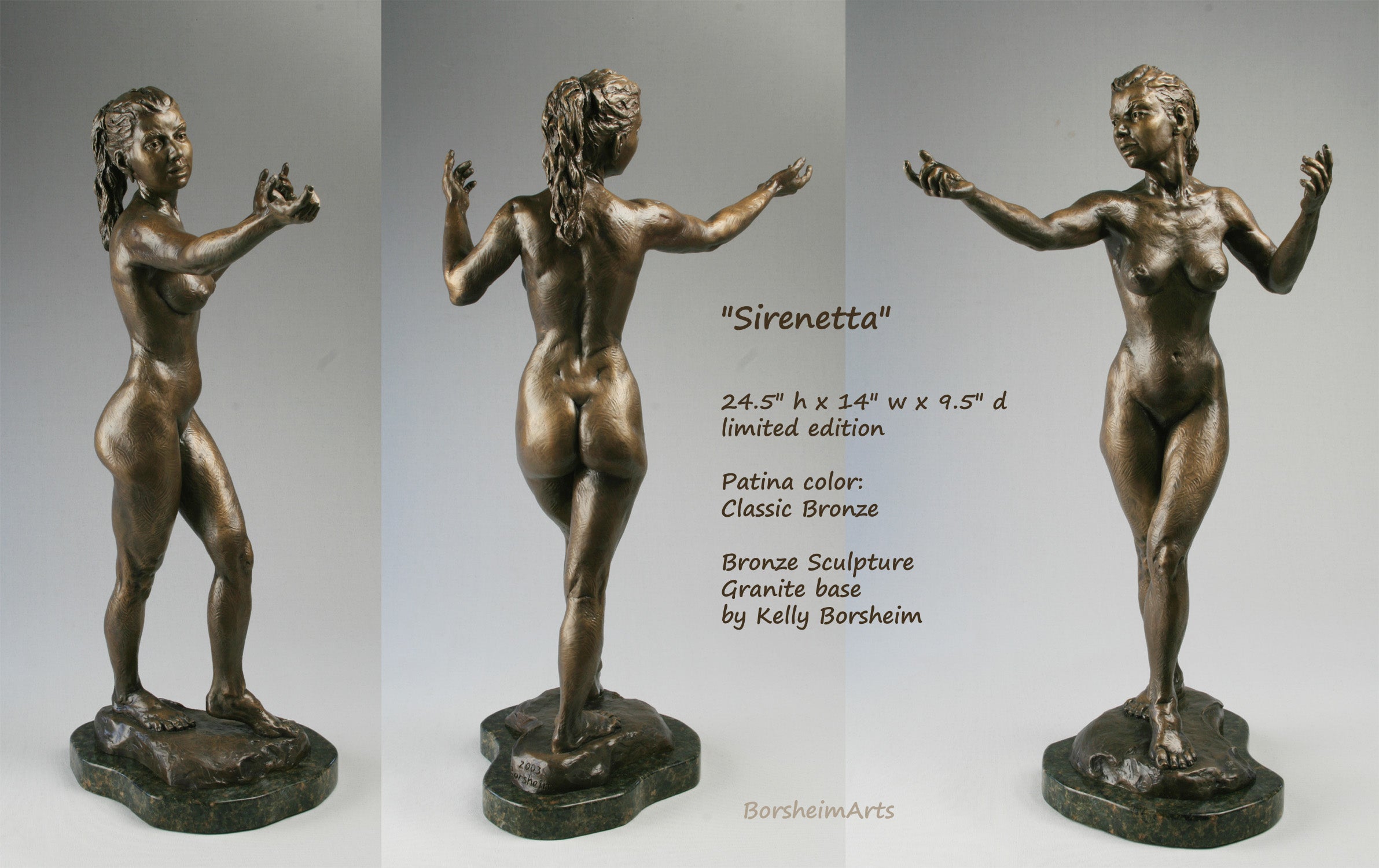 Sirenetta Little Mermaid Bronze Statue of Nude Woman Dancing – Borsheim Arts