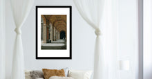 Cargar imagen en el visor de la galería, Bedroom decor Palazzo Pitti - Firenze, Italia ~ Original Pastel &amp; Charcoal Drawing Repeating Arches in perspective
