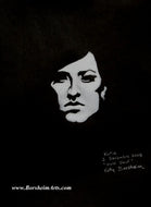Katie - Half-Proof White Face on Black Paper Shape Exercise