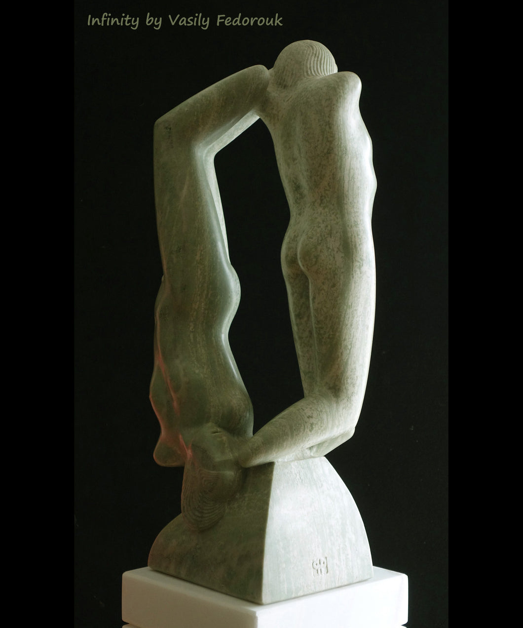 Vasily Fedorouk Infinity green marble sculpture couple romantic art