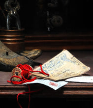 Cargar imagen en el visor de la galería, Detail Red Leather Thread Letters Shoes Still Life Painting Tools Sewing Machine Old Letters Realism Art
