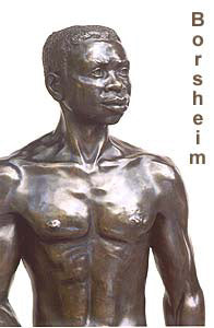 Reginald Walking Man Bronze Statue African American Sculpture Black Patina Standing Figure Art