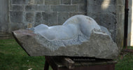 Casacata (Waterfall) ~ Symposium 2013 Castelvecchio Valleriana Tuscany Italy Nude Torso of a Woman in front of La Pieve Church