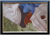 Bologna Italy Parco della Montagnola Painting, soothing colors in this framed closeup painting of a sculpture 24 x 36 inches