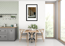 Load image into Gallery viewer, Mockup of Dining Room Wall Art Palazzo Pitti - Firenze, Italia ~ Original Pastel &amp; Charcoal Drawing Repeating Arches in perspective
