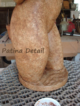 Cargar imagen en el visor de la galería, Here is a detail image of the granite / stone-like patina given to the bronze figure sculpture Gemini.  The bronze art has a granite disc for a base, added after this photograph was taken.
