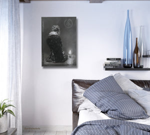 Lovely peaceful relaxing bedroom art, sold separately or together, this monochromatic oil painting is perfect for your space!