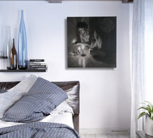 Load image into Gallery viewer, Lovely peaceful, contemplative, relaxing bedroom art, sold separately or together, this monochromatic oil painting is perfect for your space!
