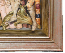 Load image into Gallery viewer, Detail of vintage Italian frame on this still-life oil painting
