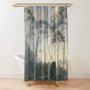 shower curtain with art on it - BorsheimArts on Redbubble. Tasmania in the Clouds on clothing and home decor items by artist Kelly Borsheim