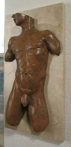Valentine Male Nude Torso Bronze Wall Hanging Art