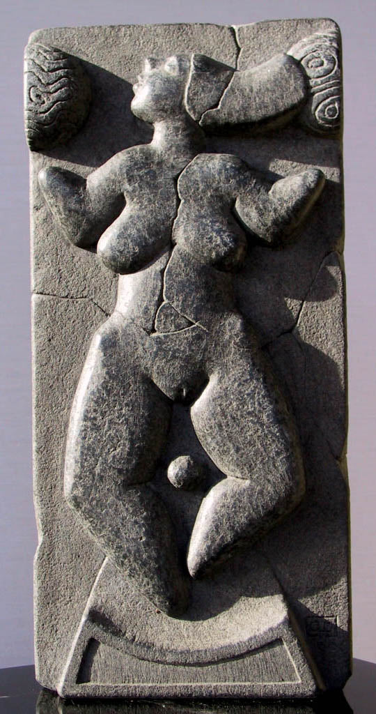 Vasily Fedorouk Maternity Motherhood Granite Relief Sculpture