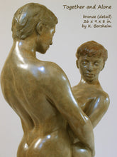 Carica l&#39;immagine nel visualizzatore di Gallery, Together and Alone Bronze Sculpture of Man Woman Couple
