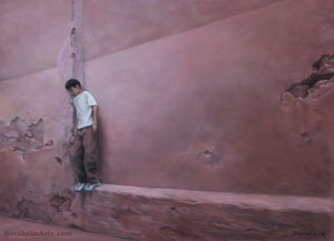 Another World Single Boy Ignoring a Girl Shy Boy Marrakesh Morocco Exhibition Pastel Art