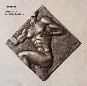 Vivacity Nude Man Bronze Tile Diamond Shape