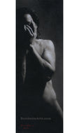 Enough Drawing of Man with Hand on Face Tired Charcoal with Pastel Original Art Black and White Human Form Male Figure Art