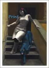 將圖片載入圖庫檢視器 Le Scale dell&#39;Eros [The Stairs of Love] Pretty Woman and Blue Panther Laws of Attraction ~ Fine Art Print
