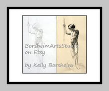 Cargar imagen en el visor de la galería, male-nude-anatomy-study-drawing-standing-pose-art-gianni-digital-download-of-charcoal-drawing-athletic-man-printable-art-16-x-20-inches
