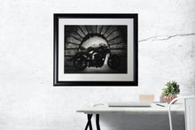 Laden Sie das Bild in den Galerie-Viewer, Framed Sample in Room Hellcat at the Pitti Nude Man on Confederate Motorcycle Florence Italy Fine Art Print

