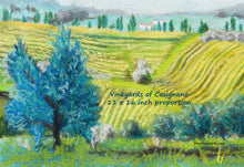 Load image into Gallery viewer, Digital Download Vineyards of Casignano Tuscany Italy Fine Art Print Olive Trees Fields of Gold and Green Landscape Digital Download Printable Art Farmers Casignano

