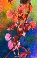 Carica l&#39;immagine nel visualizzatore di Gallery, Red Vine in Autumn Fine Art Print Colorful Pastel Art Rainbow Colors Fall Leaves
