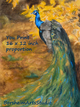 Charger l&#39;image dans la galerie, Digital Download Peacock Painting Fine Art YOU PRINT
