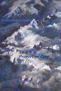 Digital Download Alps SnowCapped Mountains Aerial View YOU Print