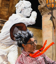 Load image into Gallery viewer, Detail PRINT Street Performers Men Florence Italy Mimes Buskers in Firenze
