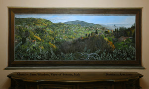 Finished Mural of Faux Window View of Sorana in Valleriana Tuscany Italy