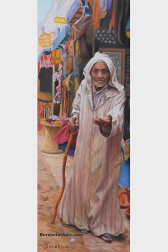 The Beggar Essaouira Morocco Passages Exhibition Pastel Art