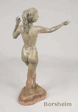 Laden Sie das Bild in den Galerie-Viewer, Beautiful Female Figure Little Mermaid Bronze Statue of Nude Woman Standing Dancing Arm Outstretched Sirenetta
