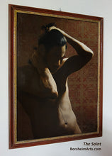 Cargar imagen en el visor de la galería, The Saint Male Nude Oil Painting Hands on Head Thoughtful Art
